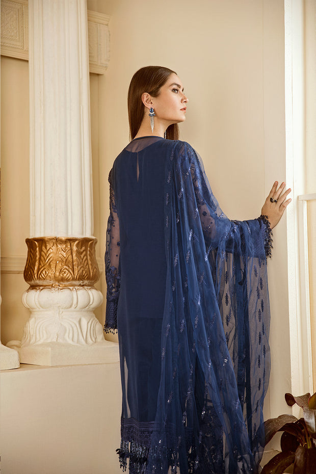 Shop Royal Blue Heavily Embroidered Pakistani Salwar Kameez Party Dress
