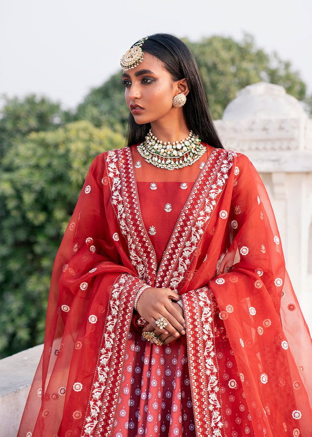 Shop Royal Crimson Red Embroidered Pakistani Wedding Dress Pishwas Frock
