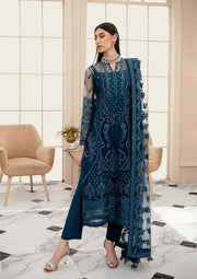 Shop Sea Green Capri Style Embroidered Pakistani Salwar Kameez Dupatta