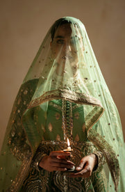 Shop Sea Green Embroidered Pakistani Wedding Dress Gown Style Pishwas