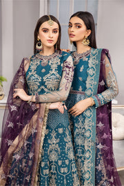 Shop Sea Green Heavily Embellished Pakistani Maxi Style Wedding Dress 2023