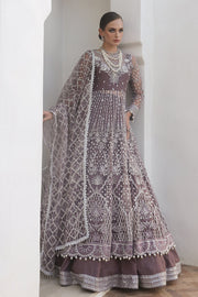 Shop Smoke Purple Heavily Embroidered Pishwas Pakistani Wedding Dress