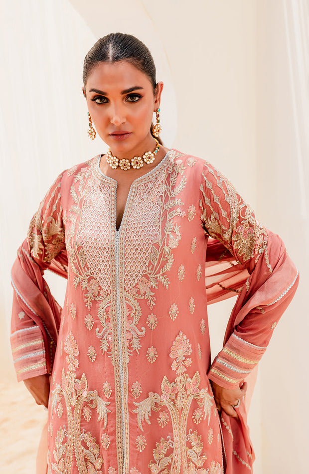 Shop Tea Pink Embroidered Pakistani Salwar Kameez Dupatta Classic Suit 2023