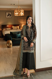 Shop Traditional Black Embroidered Kameez Trousers Wedding Dress 2023