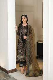 Shop Traditional Black Embroidered Kameez Trousers Wedding Dress