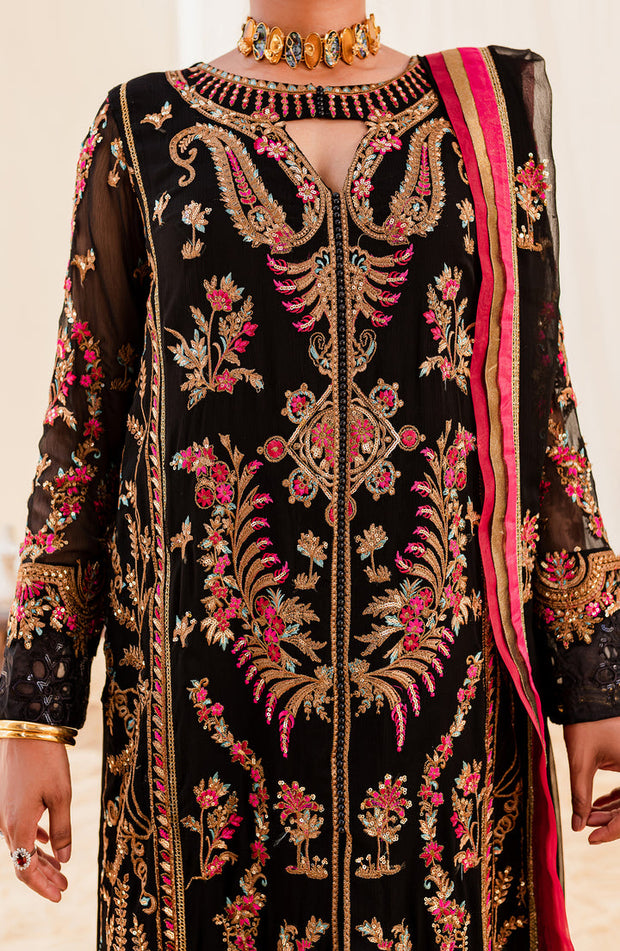 Shop Traditional Black Embroidered Pakistani Salwar Kameez Dupatta Suit  2023