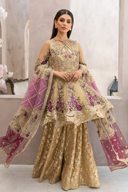 Shop Traditional Embellished Gold Kurti Sharara Pakistani Party Dress