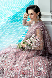 Shop Traditional Lilac Embroidered Pakistani Wedding Wear Long Pishwas Frock 2023