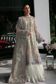 Silver Embellished Pakistani Wedding Dress Kameez Crushed Sharara Style