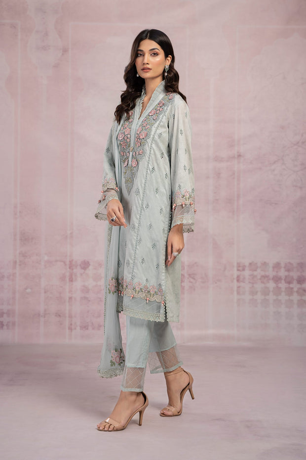 Sky Blue Embroidered Pakistani Salwar Kameez with Dupatta Salwar Suit