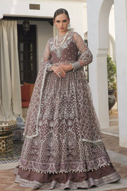 Smoke Purple Heavily Embroidered Pishwas Pakistani Wedding Dress