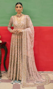 Soft Pink Pakistani Bridal Dress in Pishwas Frock Style