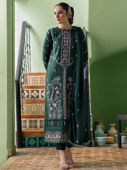 Tea Green Embroidered Pakistani Salwar Kameez Dupatta Party Dress
