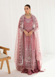 Tea Pink Embroidered Pakistani Wedding Dress in Gown Sharara Style