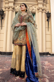 Tissue Jamawar Sharara Kameez Pakistani Wedding Dresses