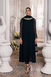 Traditional Black Chiffon Embroidered Pakistani Salwar Kameez Suit