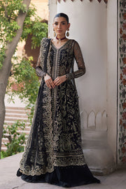Traditional Black Embroidered Pakistani Wedding Dress Gown Sharara