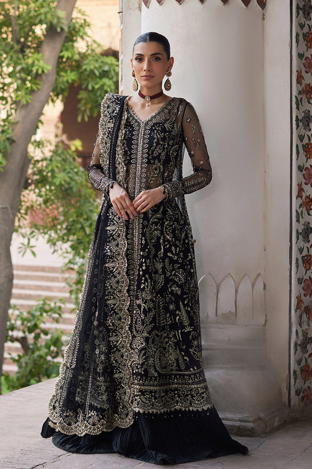 Embellished Pakistani Wedding Dress in Black Color MEDIUM Embellished Pakistani Wedding Dress in Black Color MEDIUM