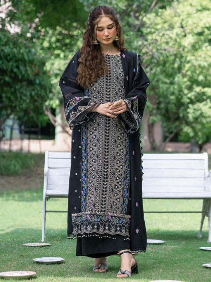Traditional Black Pakistani Salwar Kameez Style Dupatta Salwar Suit