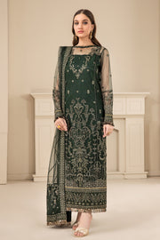 Traditional Bottle Green Heavily Embroidered Pakistani Salwar Kameez