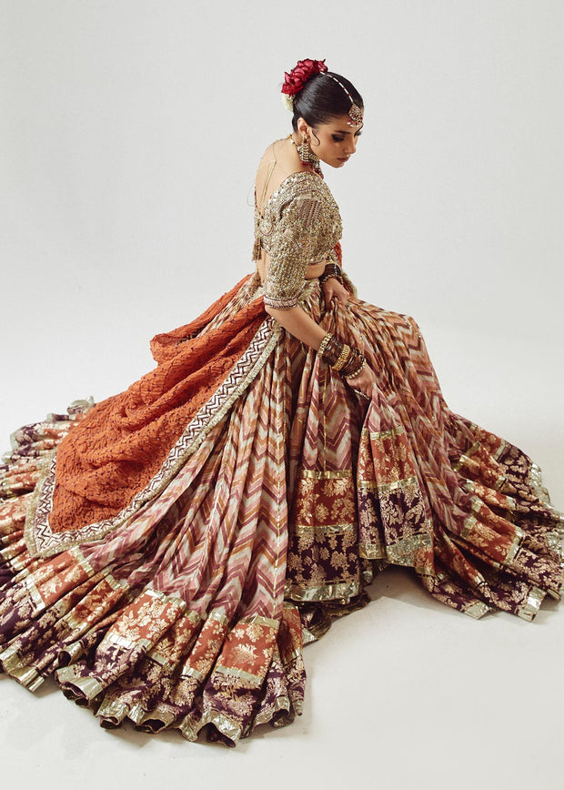 Traditional Bridal Lehenga Choli and Dupatta Wedding Dress