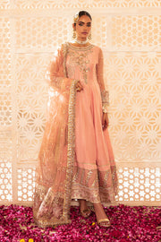 Traditional Heavily Embellished Peach Frock Pakistani Wedding Dress