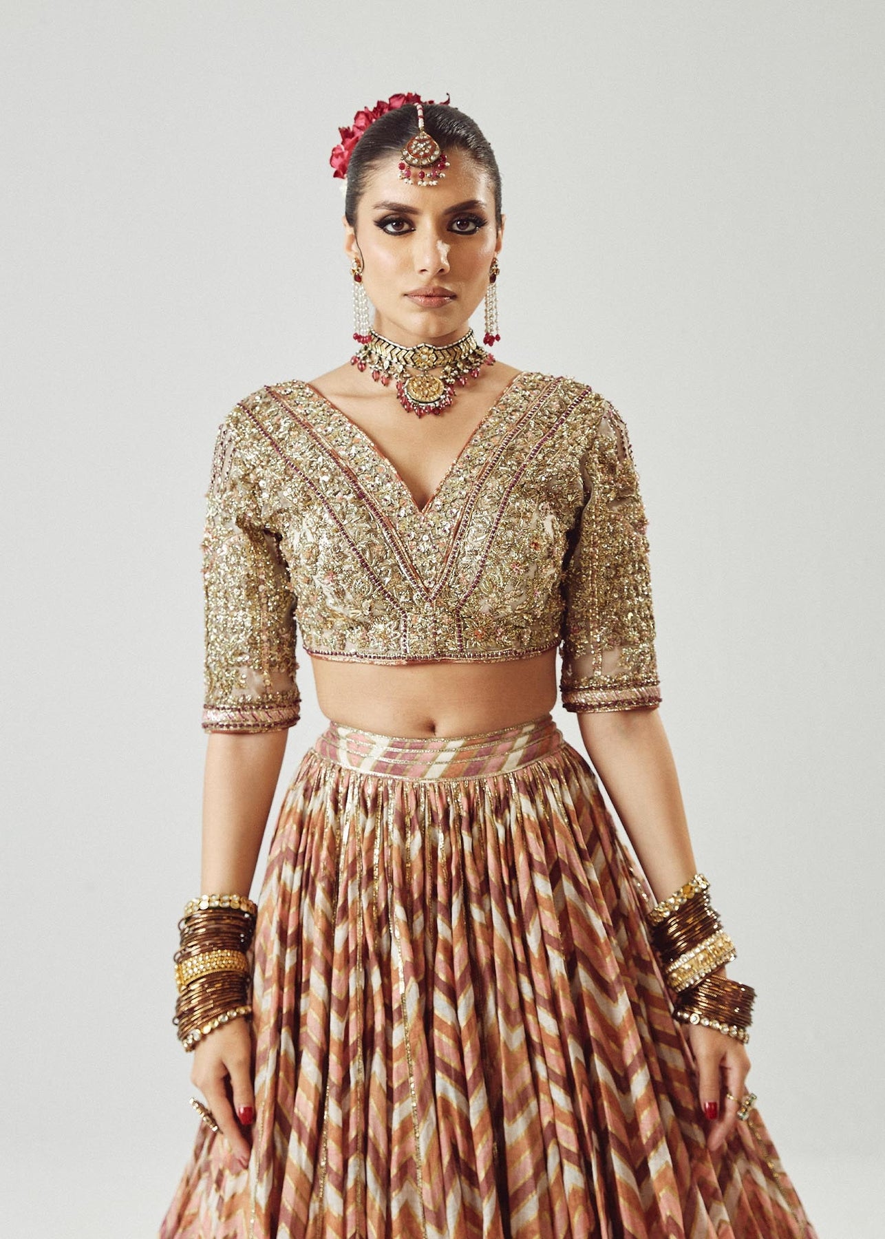 Traditional Bridal Lehenga Choli Dupatta Wedding Dress – Nameera by Farooq