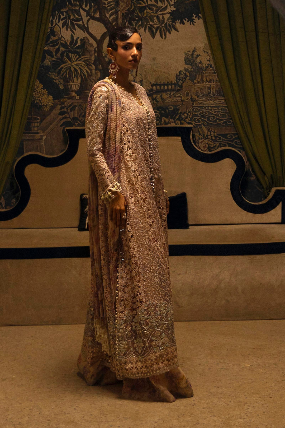 Lilac Serenity with Cutwork Elegance Pakistani Party Dress