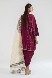 Traditional Pakistani Salwar suit in Magenta Kameez Salwar Dupatta 2023