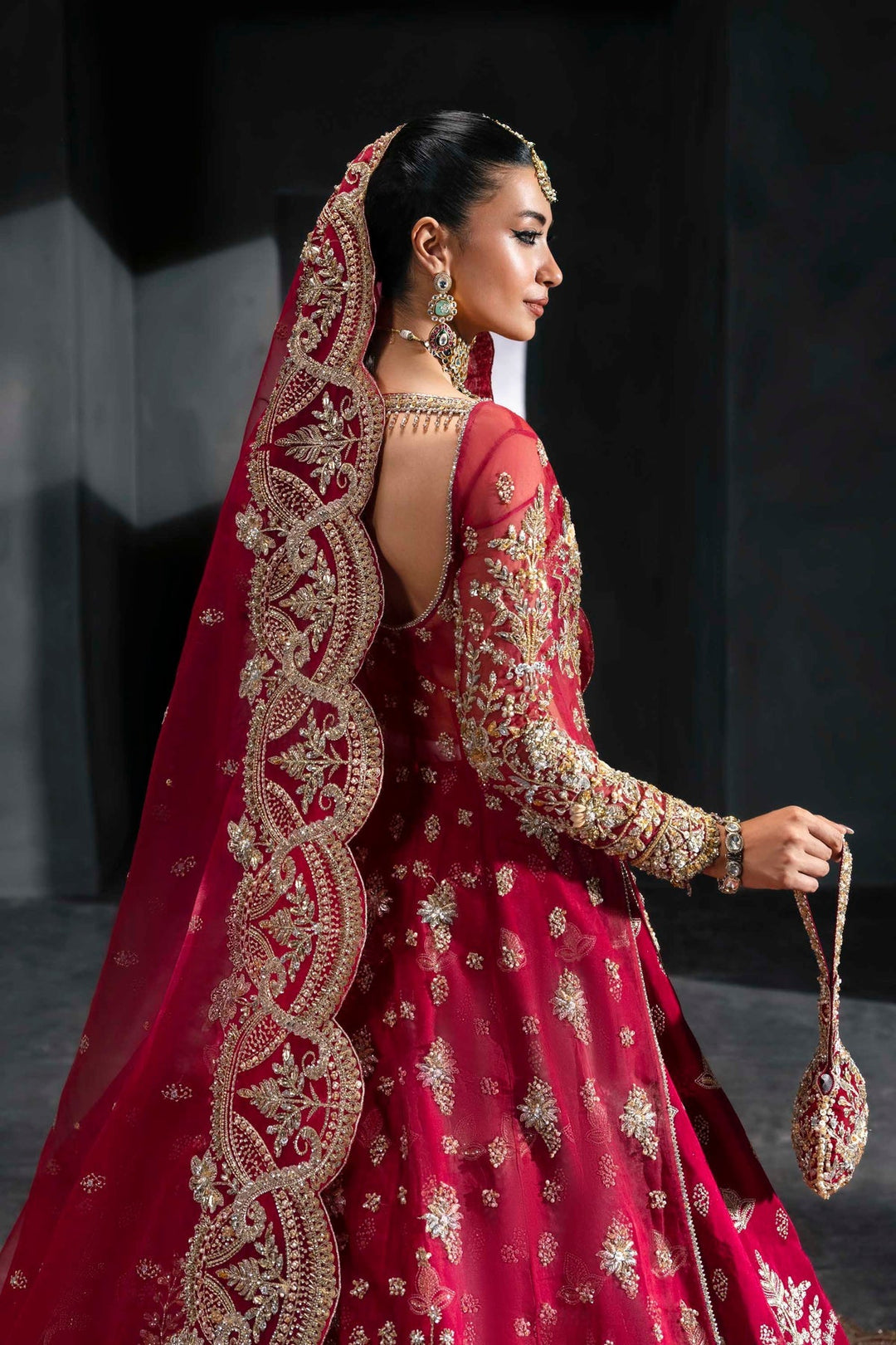 Pakistani Bridal Lehenga Kameez - Red Elegance