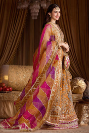 Traditional Pakistani Wedding Mehndi Dress in Lehenga Kameez Style