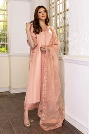 Traditional Peach Pakistani Salwar Kameez with Dupatta Salwar Suit