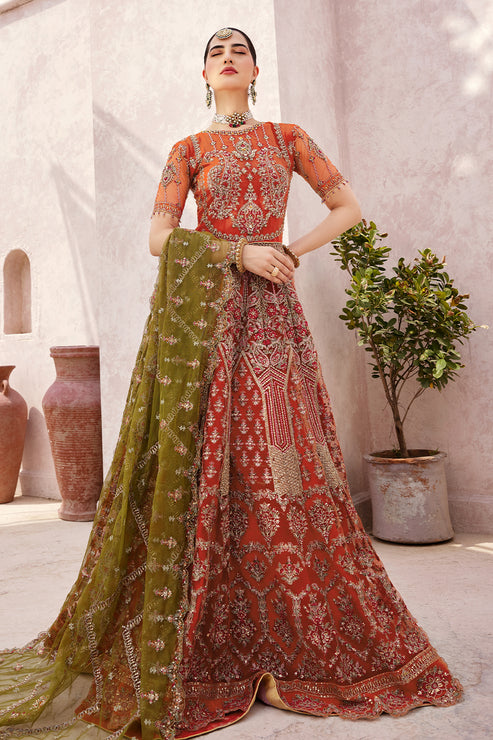 Traditional Pishwas Frock and Dupatta Indian Wedding Dress