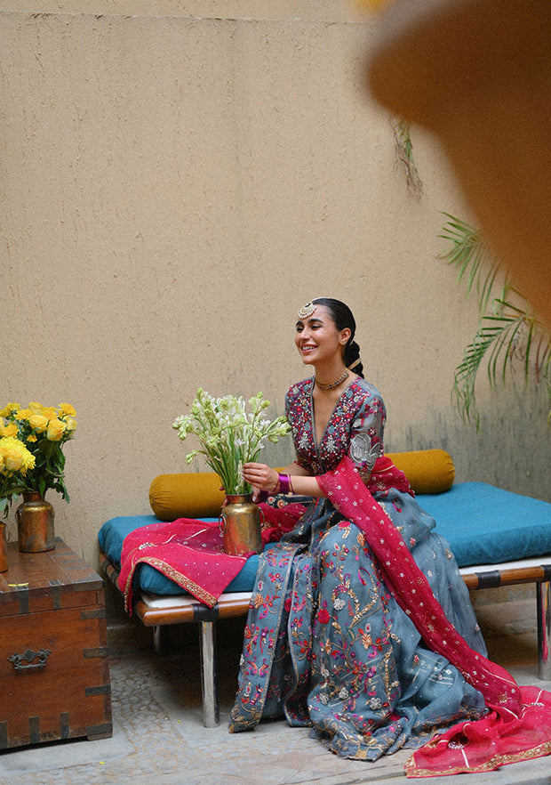 Traditional Pishwas and Sharara Mehndi Dress