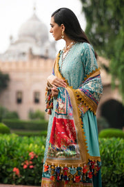 Traditional Sea Green Embroidered Pakistani Kameez salwar Suit