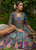Traditional Emerald Angrakha Bridal Dress