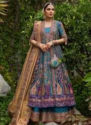 Traditional Emerald Angrakha Bridal Dress Pakistani