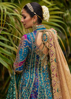 Traditional Emerald Angrakha Bridal Lehenga Pakistani