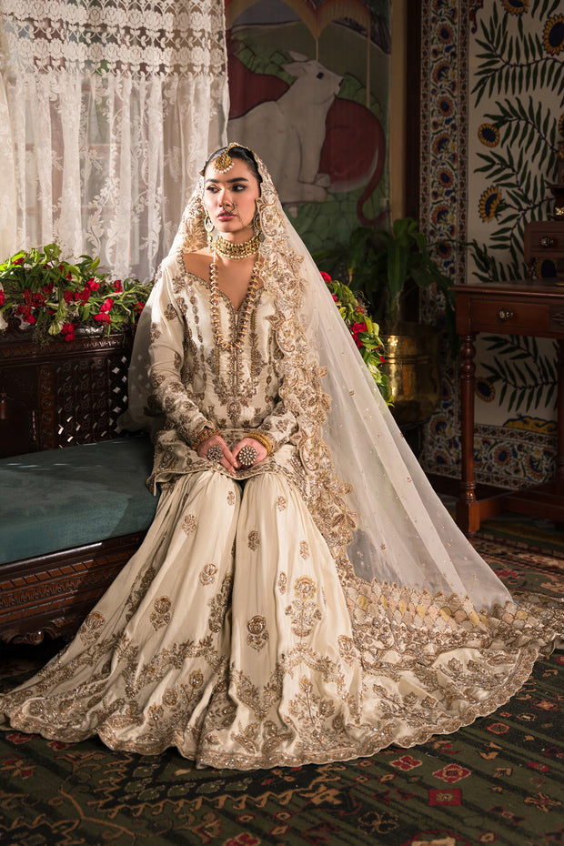 Traditional Pakistani Bridal Dress Gharara with Kameez Dress