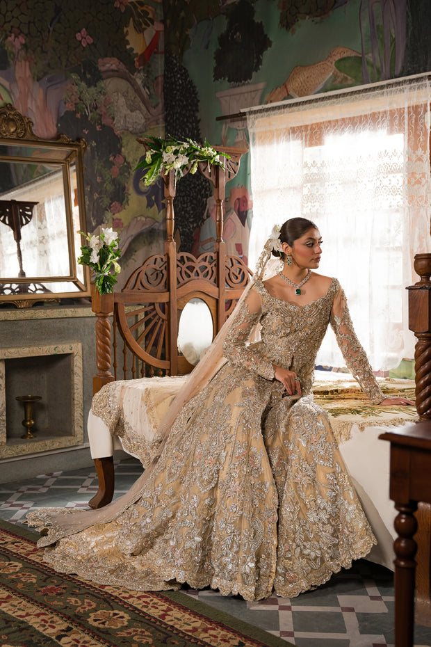 Traditional Pakistani Dress Heavily Embellished Pishwas Gown