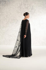 Traditionally Embroidered Pakistani Party Dress Chiffon Frock Style