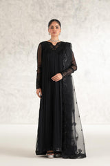 Traditionally Embroidered Pakistani Party Dress in Chiffon Frock Style