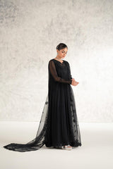 Traditionally Embroidered Pakistani Party Dress in Frock Style