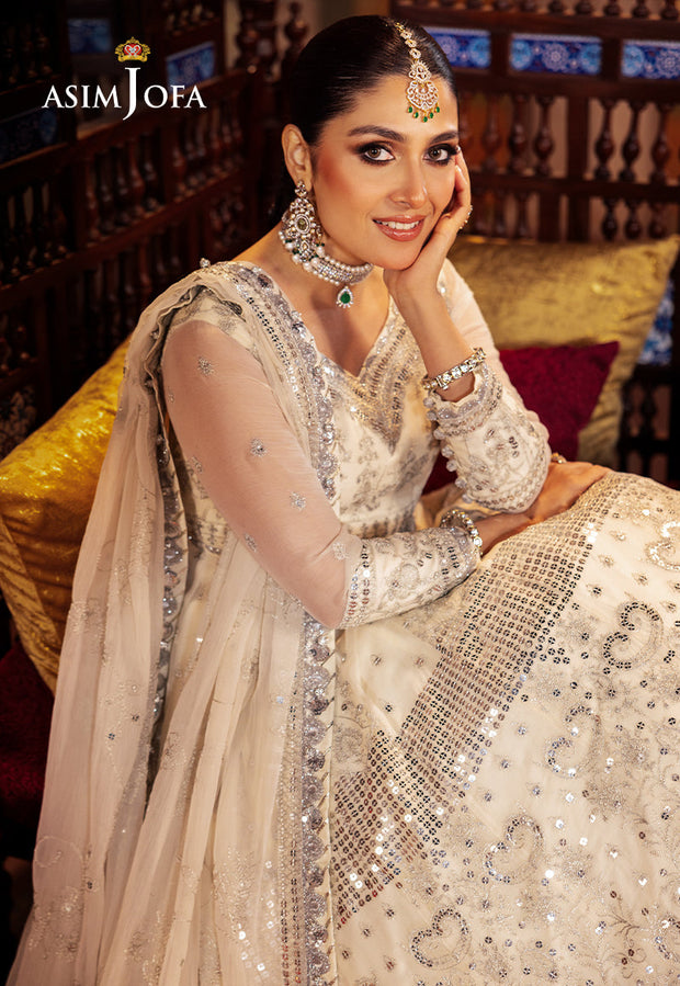 Try Classic White Shade Luxury Embroidered Pakistani Party Wear Frock