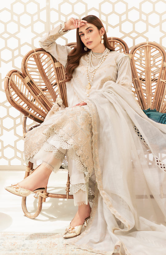 Try Cream Color  Pakistani Embroidered Salwar Kameez with Dupatta Dress