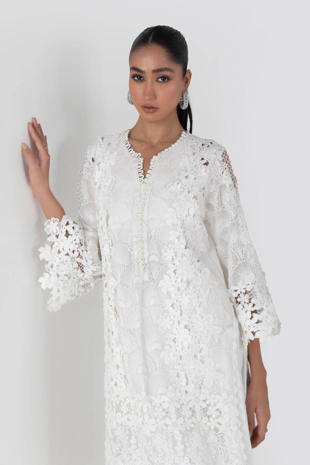white net dress design White Designer Net Gown Elegant Party & Festive Wear