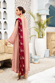 Try Dusty Rose Embroidered Pakistani Frock Dupatta Wedding Dress