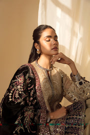 Try Gold Heavily Embroidered Pakistani Salwar Kameez Wedding Dress