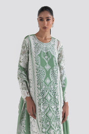 Try Green Cotton Net Luxury Embroidery Fabric Pakistani Salwar Kameez
