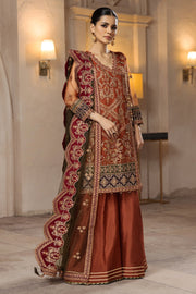 TRy Heavily Embellished Pakistani Caramel Gown Sharara Wedding Dress
